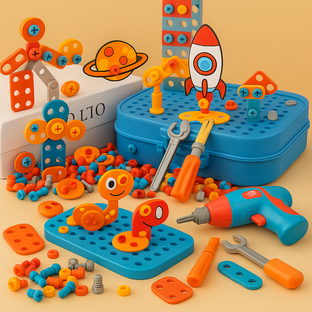 Boîte à outils munie d’une visseuse à piles - Khoolty™